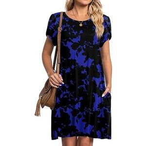 HOTGIFT Summer Casual Loose Beach Sundress Sz M